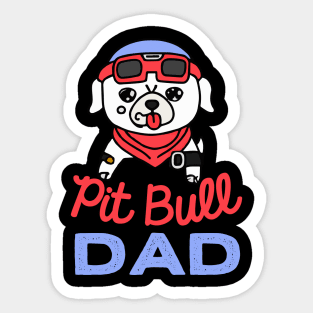 Pit Bull Dad Dog Owner Retro Dog Father Sticker